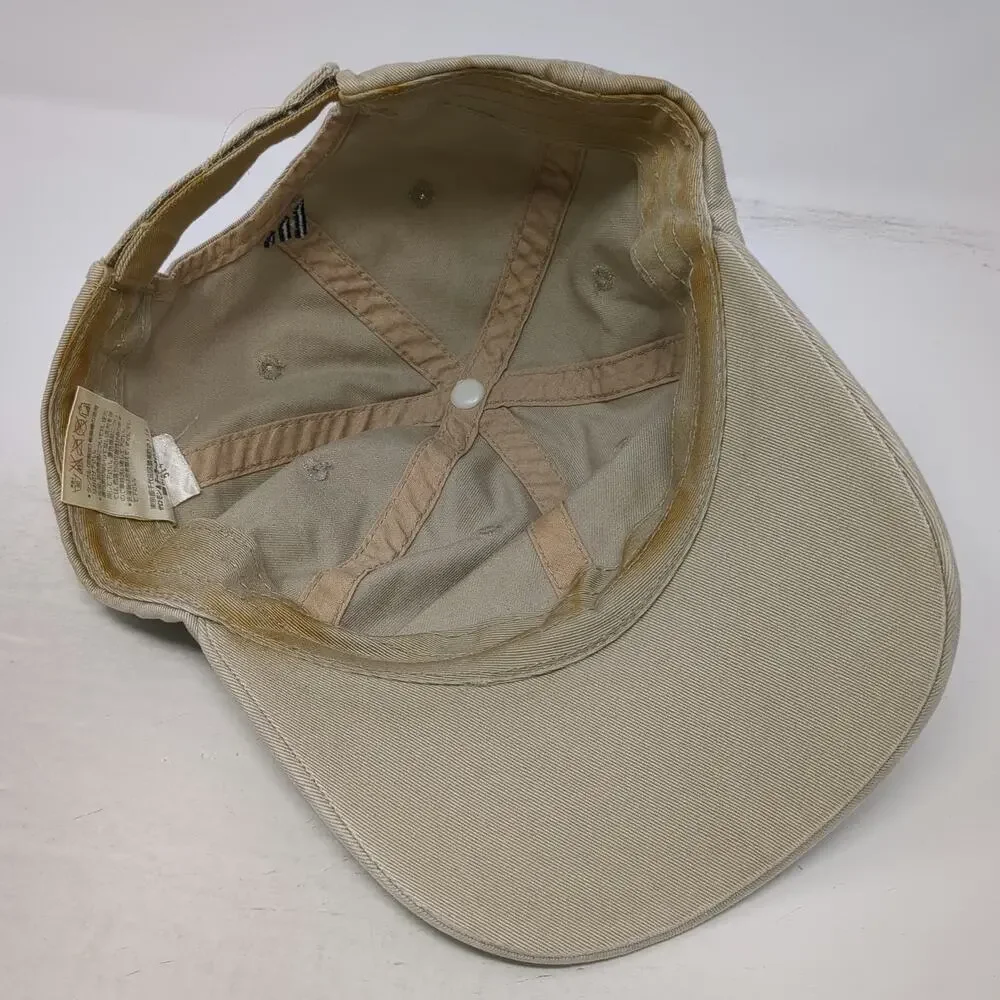 Adidas Baseball Cap Beige One Size Cotton Tonal Brim Logo Adjustable Strap Hat